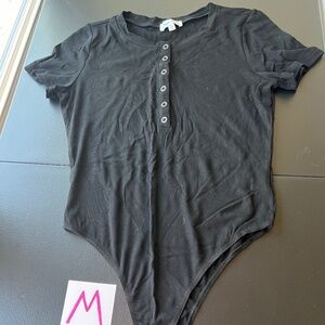 Grace & Lace Ribbed Henley Bodysuit